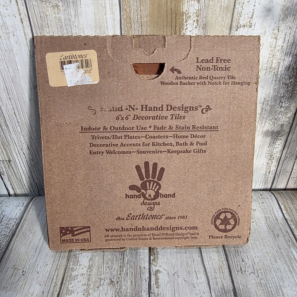 Hand-N-Hand Designs Utah State Seal 6x6 Hand Glazed Decorative Tile Trivet USA